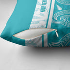 New Zealand Silver Fern Cricket Custom Pillow Cover Black Cap Teal Maori Pattern - Aussie Hoodie
