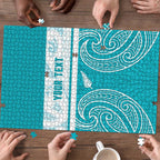New Zealand Silver Fern Cricket Custom Puzzle Black Cap Teal Maori Pattern - Aussie Hoodie
