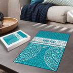 New Zealand Silver Fern Cricket Custom Puzzle Black Cap Teal Maori Pattern - Aussie Hoodie