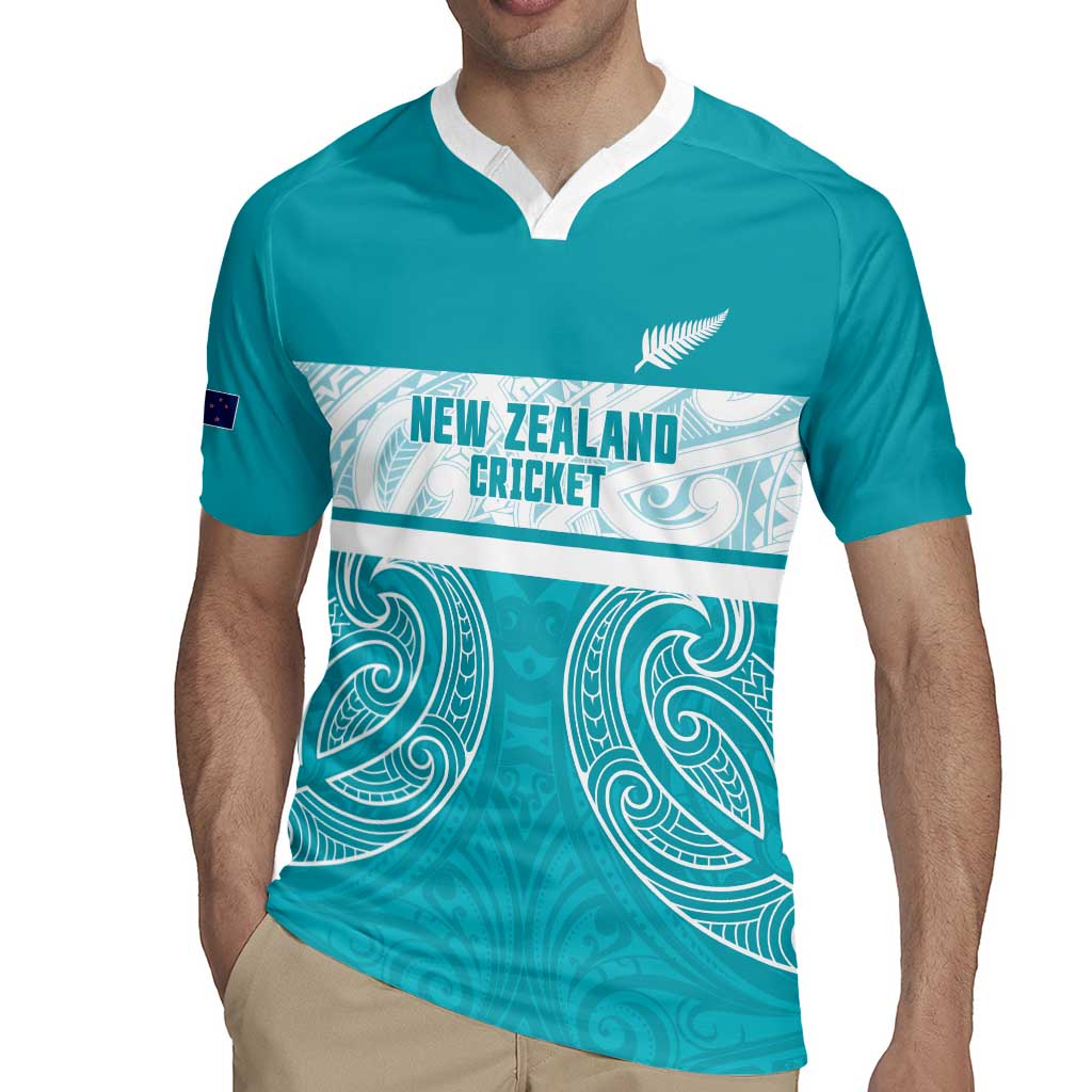 New Zealand Silver Fern Cricket Custom Rugby Jersey Black Cap Teal Maori Pattern - Aussie Hoodie