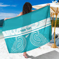 New Zealand Silver Fern Cricket Custom Sarong Black Cap Teal Maori Pattern - Aussie Hoodie