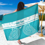 New Zealand Silver Fern Cricket Custom Sarong Black Cap Teal Maori Pattern - Aussie Hoodie