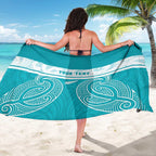 New Zealand Silver Fern Cricket Custom Sarong Black Cap Teal Maori Pattern - Aussie Hoodie