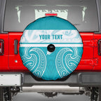 New Zealand Silver Fern Cricket Custom Spare Tire Cover Black Cap Teal Maori Pattern - Aussie Hoodie
