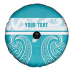 New Zealand Silver Fern Cricket Custom Spare Tire Cover Black Cap Teal Maori Pattern - Aussie Hoodie
