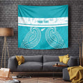 New Zealand Silver Fern Cricket Custom Tapestry Black Cap Teal Maori Pattern - Aussie Hoodie