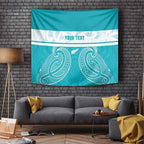 New Zealand Silver Fern Cricket Custom Tapestry Black Cap Teal Maori Pattern - Aussie Hoodie