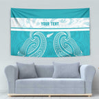 New Zealand Silver Fern Cricket Custom Tapestry Black Cap Teal Maori Pattern - Aussie Hoodie