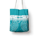 New Zealand Silver Fern Cricket Custom Tote Bag Black Cap Teal Maori Pattern - Aussie Hoodie