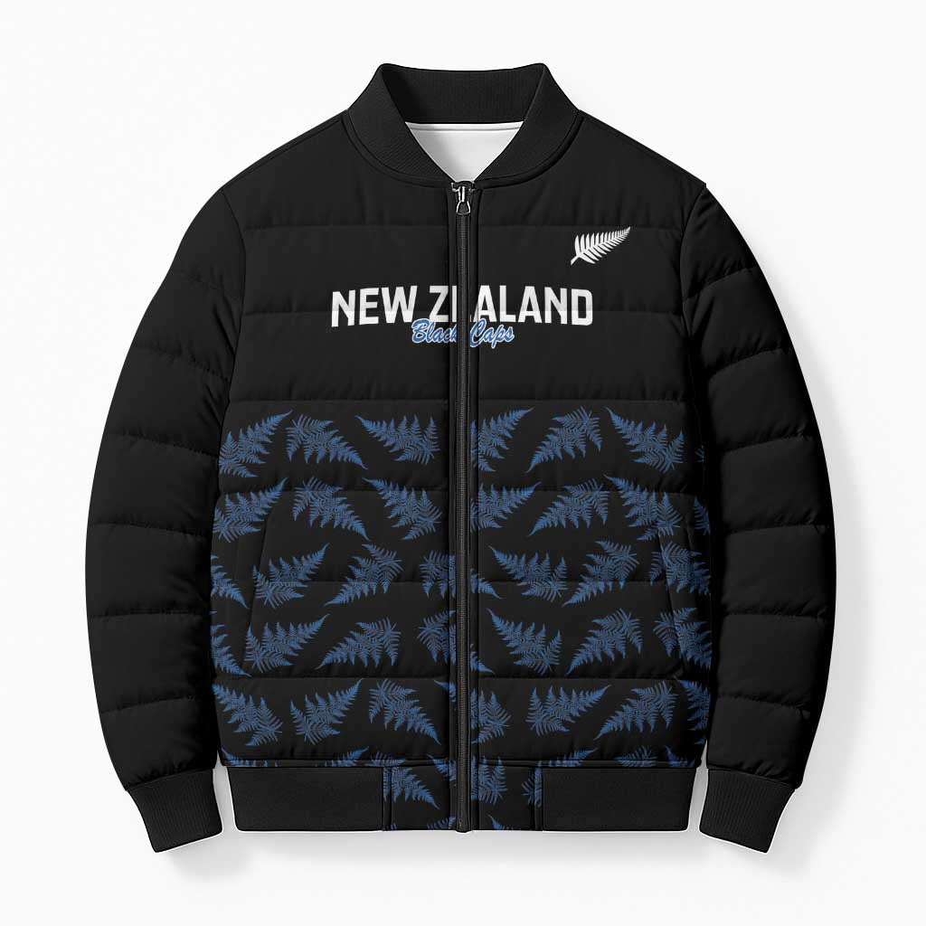 New Zealand Silver Fern Cricket Custom Bomber Puffer Jacket Black Cap T20 Version - Aussie Hoodie
