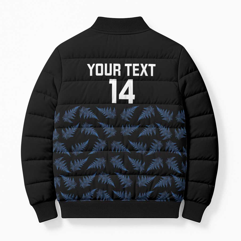 New Zealand Silver Fern Cricket Custom Bomber Puffer Jacket Black Cap T20 Version - Aussie Hoodie