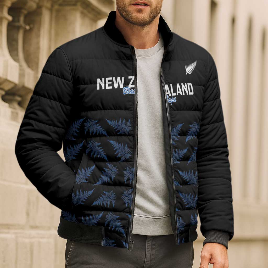 New Zealand Silver Fern Cricket Custom Bomber Puffer Jacket Black Cap T20 Version - Aussie Hoodie