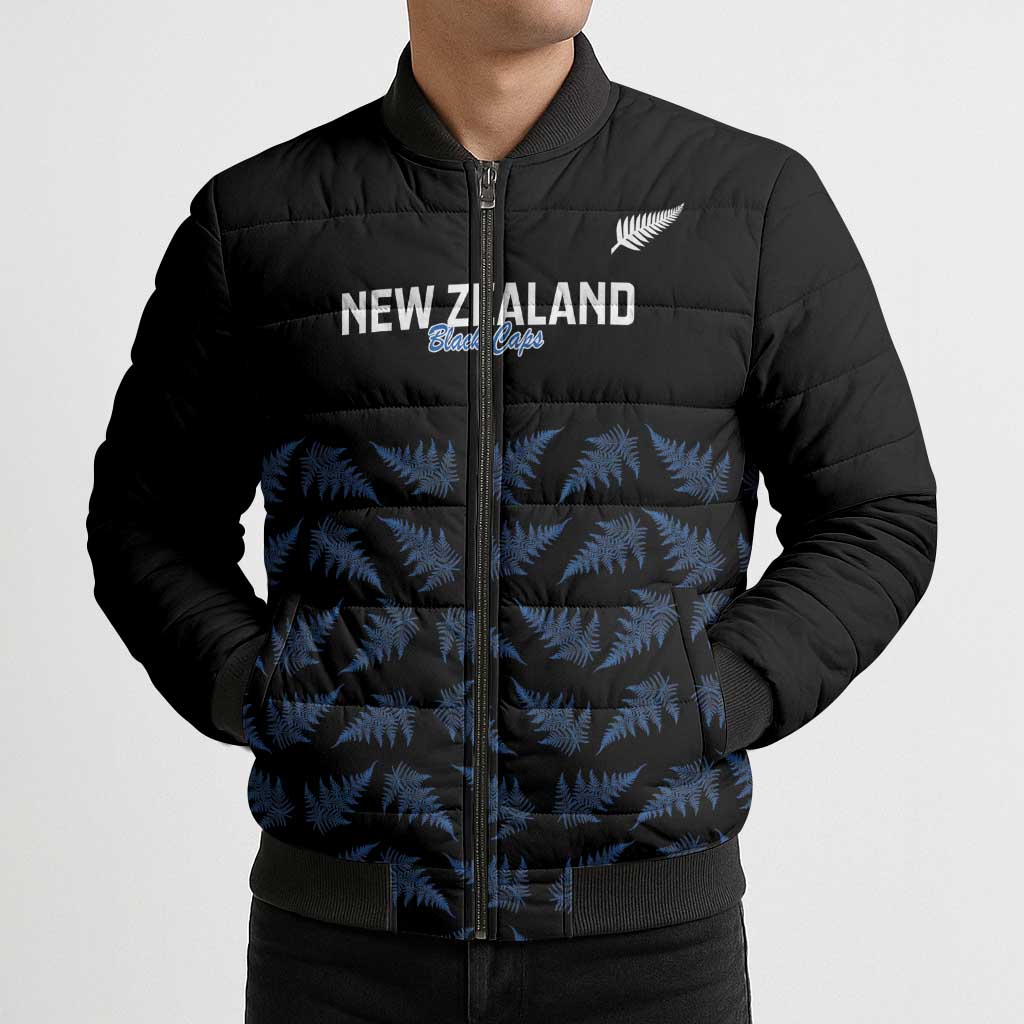 New Zealand Silver Fern Cricket Custom Bomber Puffer Jacket Black Cap T20 Version - Aussie Hoodie