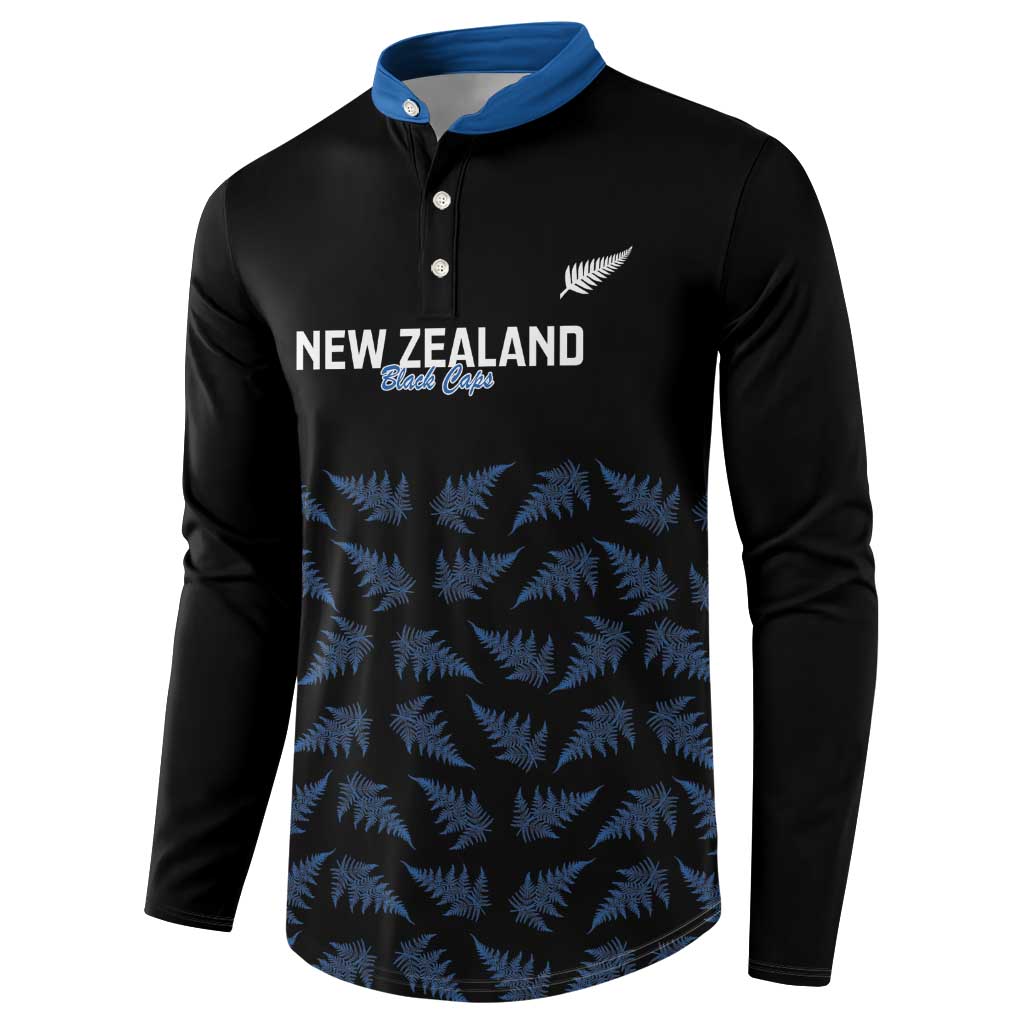 New Zealand Silver Fern Cricket Custom Button Sweatshirt Black Cap T20 Version - Aussie Hoodie