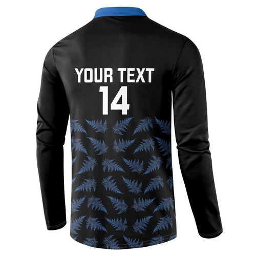 New Zealand Silver Fern Cricket Custom Button Sweatshirt Black Cap T20 Version - Aussie Hoodie