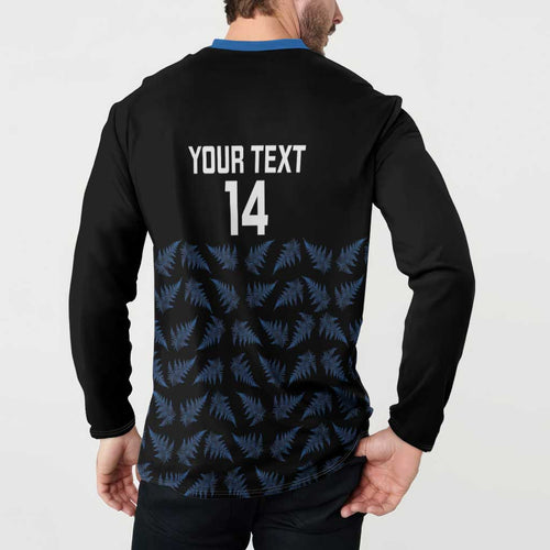 New Zealand Silver Fern Cricket Custom Button Sweatshirt Black Cap T20 Version - Aussie Hoodie