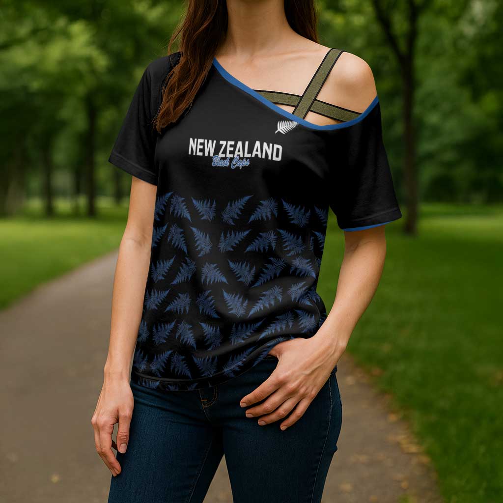 New Zealand Silver Fern Cricket Custom Cross Shoulder Shirt Black Cap T20 Version - Aussie Hoodie