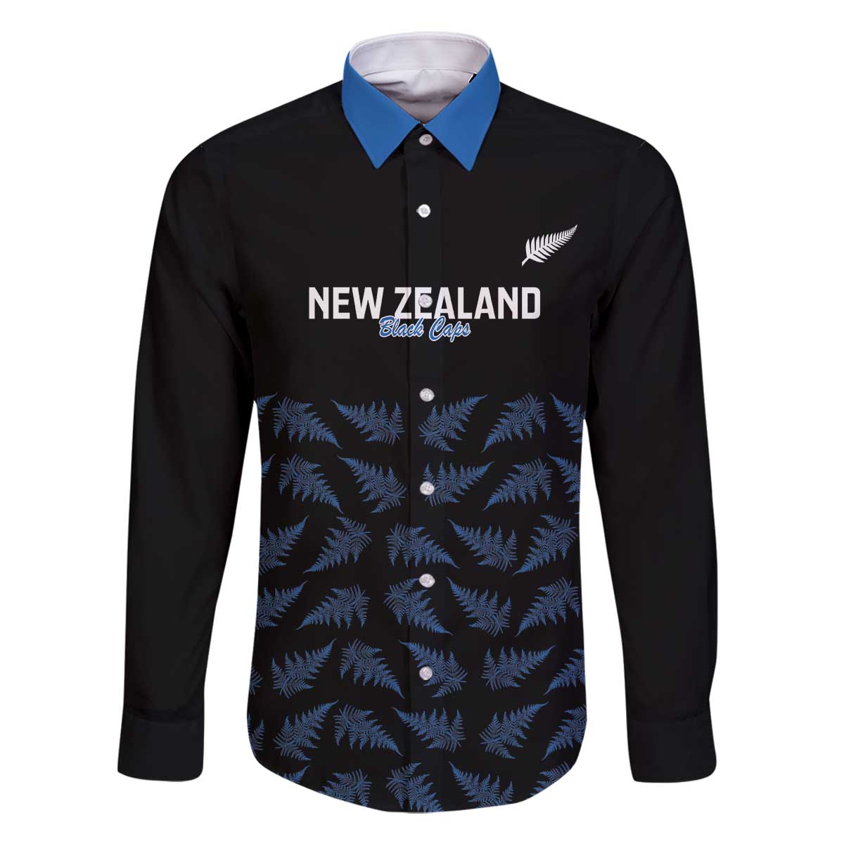 New Zealand Silver Fern Cricket Custom Family Matching Off The Shoulder Long Sleeve Dress and Hawaiian Shirt Black Cap T20 Version - Aussie Hoodie