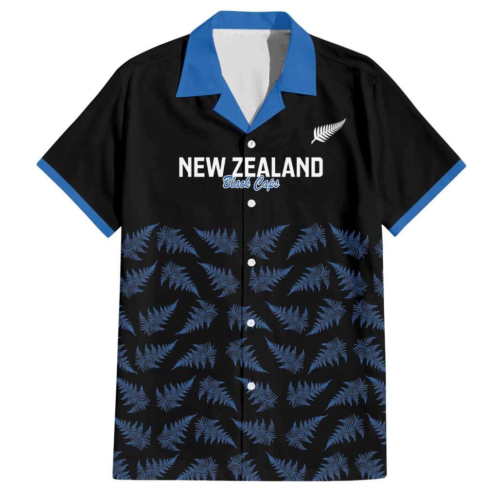 New Zealand Silver Fern Cricket Custom Family Matching Off Shoulder Maxi Dress and Hawaiian Shirt Black Cap T20 Version - Aussie Hoodie
