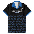 New Zealand Silver Fern Cricket Custom Family Matching Off Shoulder Maxi Dress and Hawaiian Shirt Black Cap T20 Version - Aussie Hoodie