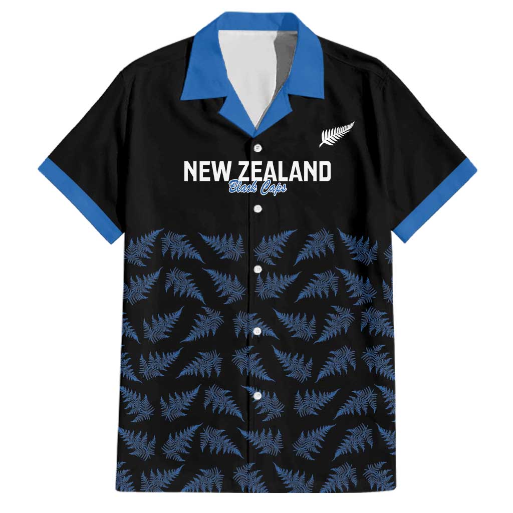 New Zealand Silver Fern Cricket Custom Family Matching Off Shoulder Maxi Dress and Hawaiian Shirt Black Cap T20 Version - Aussie Hoodie