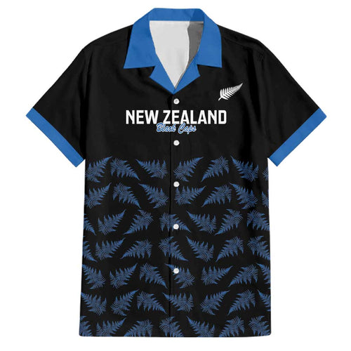 New Zealand Silver Fern Cricket Custom Family Matching Off Shoulder Maxi Dress and Hawaiian Shirt Black Cap T20 Version - Aussie Hoodie