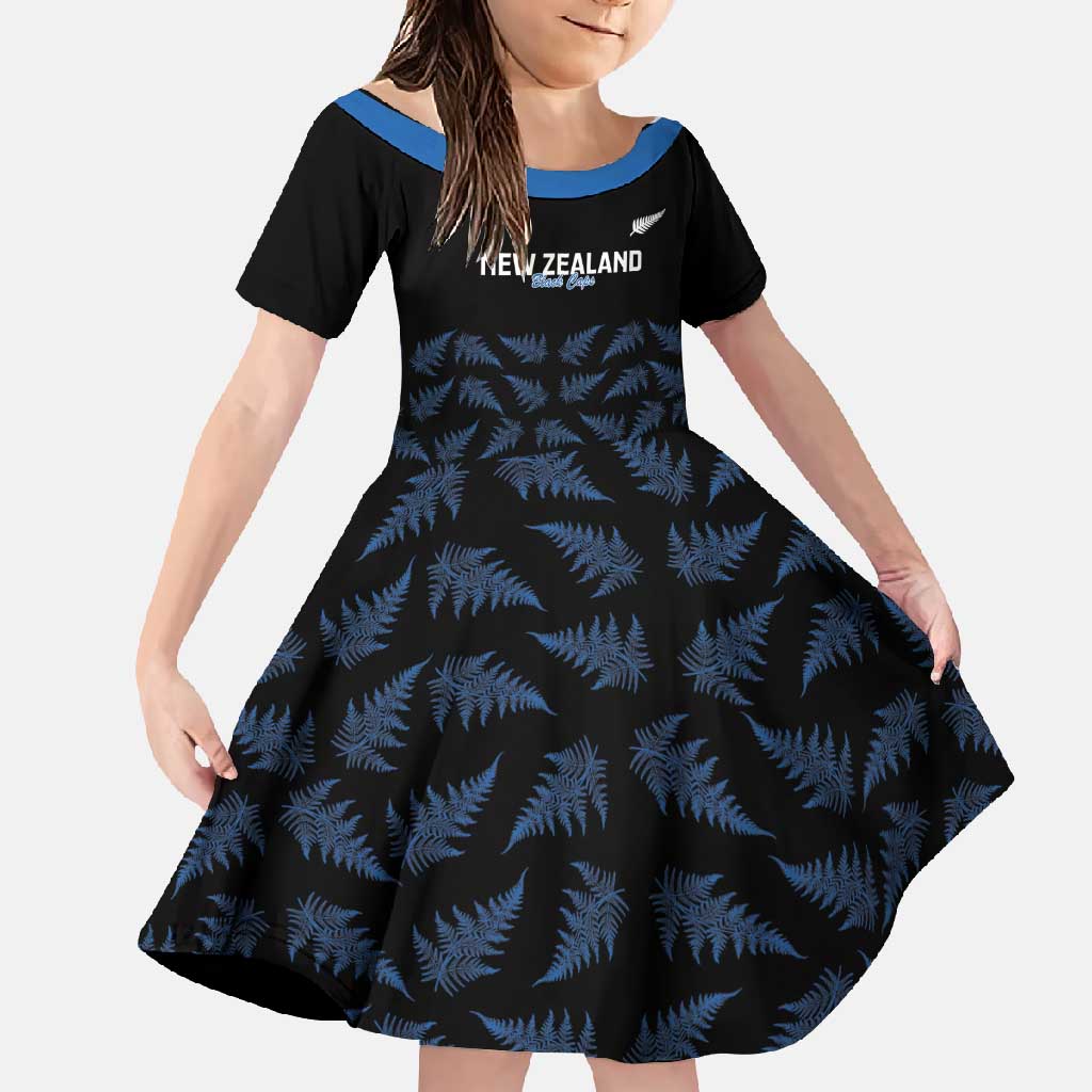New Zealand Silver Fern Cricket Custom Family Matching Tank Maxi Dress and Hawaiian Shirt Black Cap T20 Version - Aussie Hoodie