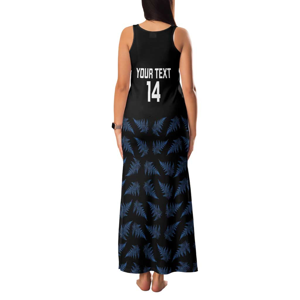 New Zealand Silver Fern Cricket Custom Family Matching Tank Maxi Dress and Hawaiian Shirt Black Cap T20 Version - Aussie Hoodie