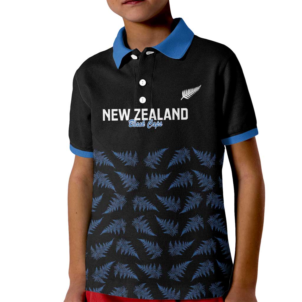 New Zealand Silver Fern Cricket Custom Kid Polo Shirt Black Cap T20 Version - Aussie Hoodie