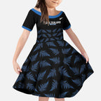 New Zealand Silver Fern Cricket Custom Kid Short Sleeve Dress Black Cap T20 Version - Aussie Hoodie