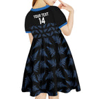 New Zealand Silver Fern Cricket Custom Kid Short Sleeve Dress Black Cap T20 Version - Aussie Hoodie