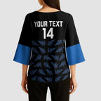 New Zealand Silver Fern Cricket Custom Kimono Sleeve Blouse Black Cap T20 Version - Aussie Hoodie