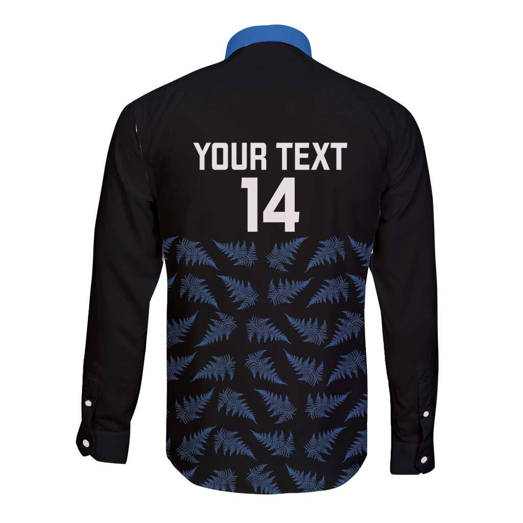 New Zealand Silver Fern Cricket Custom Long Sleeve Button Shirt Black Cap T20 Version - Aussie Hoodie