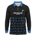 New Zealand Silver Fern Cricket Custom Long Sleeve Polo Shirt Black Cap T20 Version - Aussie Hoodie
