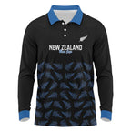 New Zealand Silver Fern Cricket Custom Long Sleeve Polo Shirt Black Cap T20 Version - Aussie Hoodie