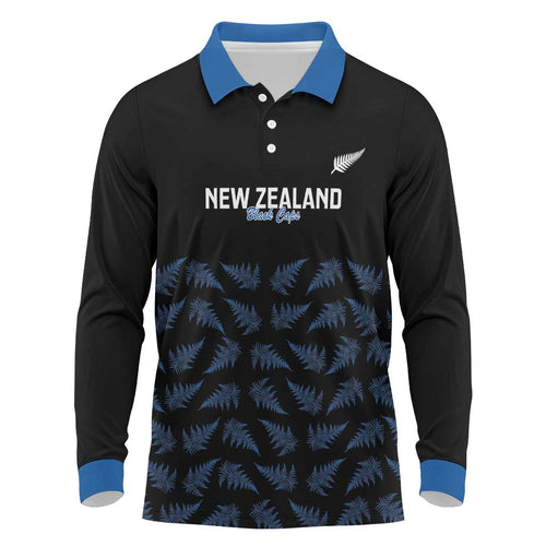 New Zealand Silver Fern Cricket Custom Long Sleeve Polo Shirt Black Cap T20 Version - Aussie Hoodie