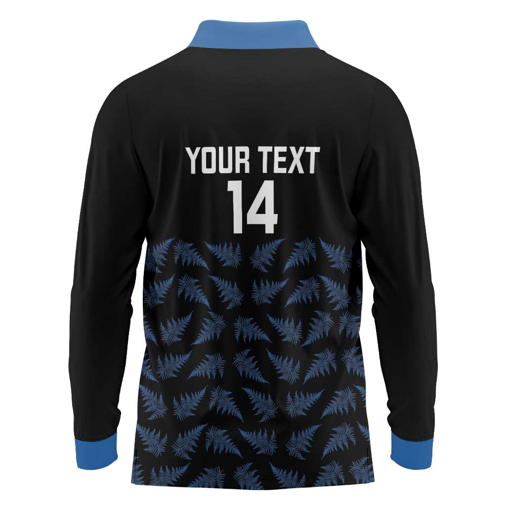 New Zealand Silver Fern Cricket Custom Long Sleeve Polo Shirt Black Cap T20 Version - Aussie Hoodie