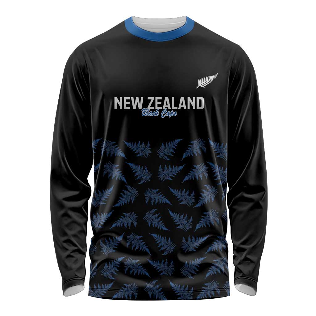 New Zealand Silver Fern Cricket Custom Long Sleeve Shirt Black Cap T20 Version - Aussie Hoodie
