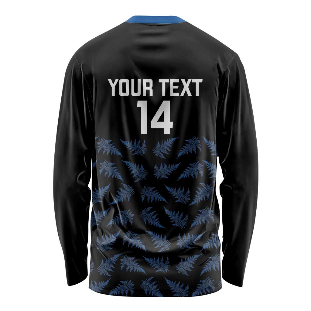 New Zealand Silver Fern Cricket Custom Long Sleeve Shirt Black Cap T20 Version - Aussie Hoodie