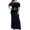 New Zealand Silver Fern Cricket Custom Off Shoulder Maxi Dress Black Cap T20 Version - Aussie Hoodie