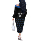 New Zealand Silver Fern Cricket Custom Off The Shoulder Long Sleeve Dress Black Cap T20 Version - Aussie Hoodie