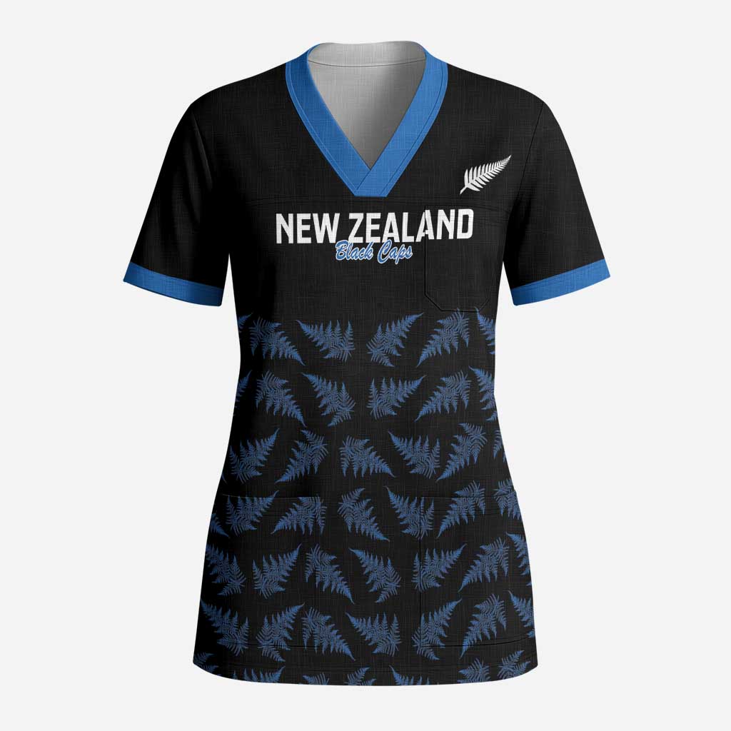 New Zealand Silver Fern Cricket Custom Scrub Top Black Cap T20 Version - Aussie Hoodie