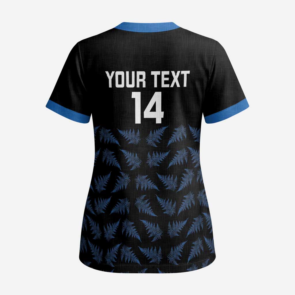 New Zealand Silver Fern Cricket Custom Scrub Top Black Cap T20 Version - Aussie Hoodie