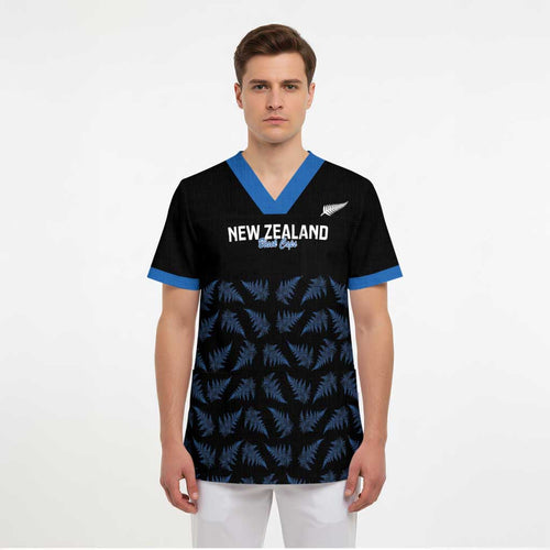 New Zealand Silver Fern Cricket Custom Scrub Top Black Cap T20 Version - Aussie Hoodie