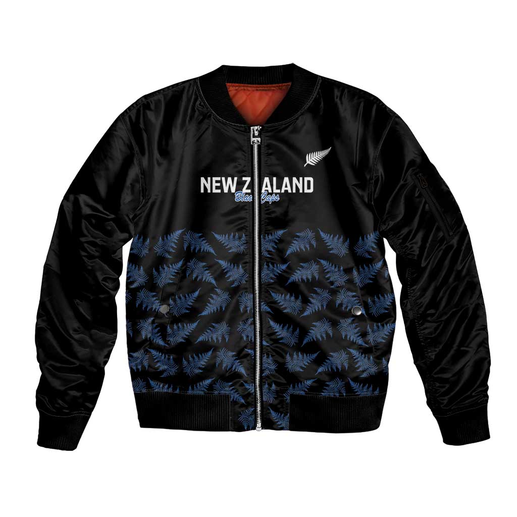 New Zealand Silver Fern Cricket Custom Sleeve Zip Bomber Jacket Black Cap T20 Version - Aussie Hoodie