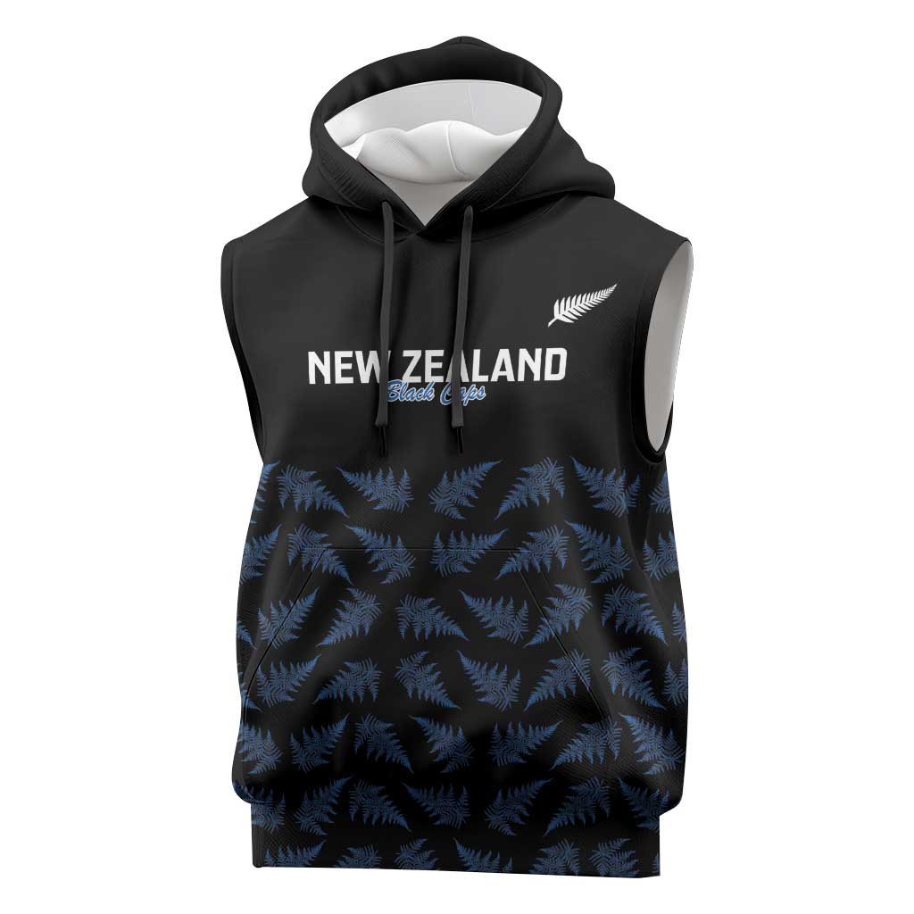 New Zealand Silver Fern Cricket Custom Sleeveless Hoodie Black Cap T20 Version - Aussie Hoodie