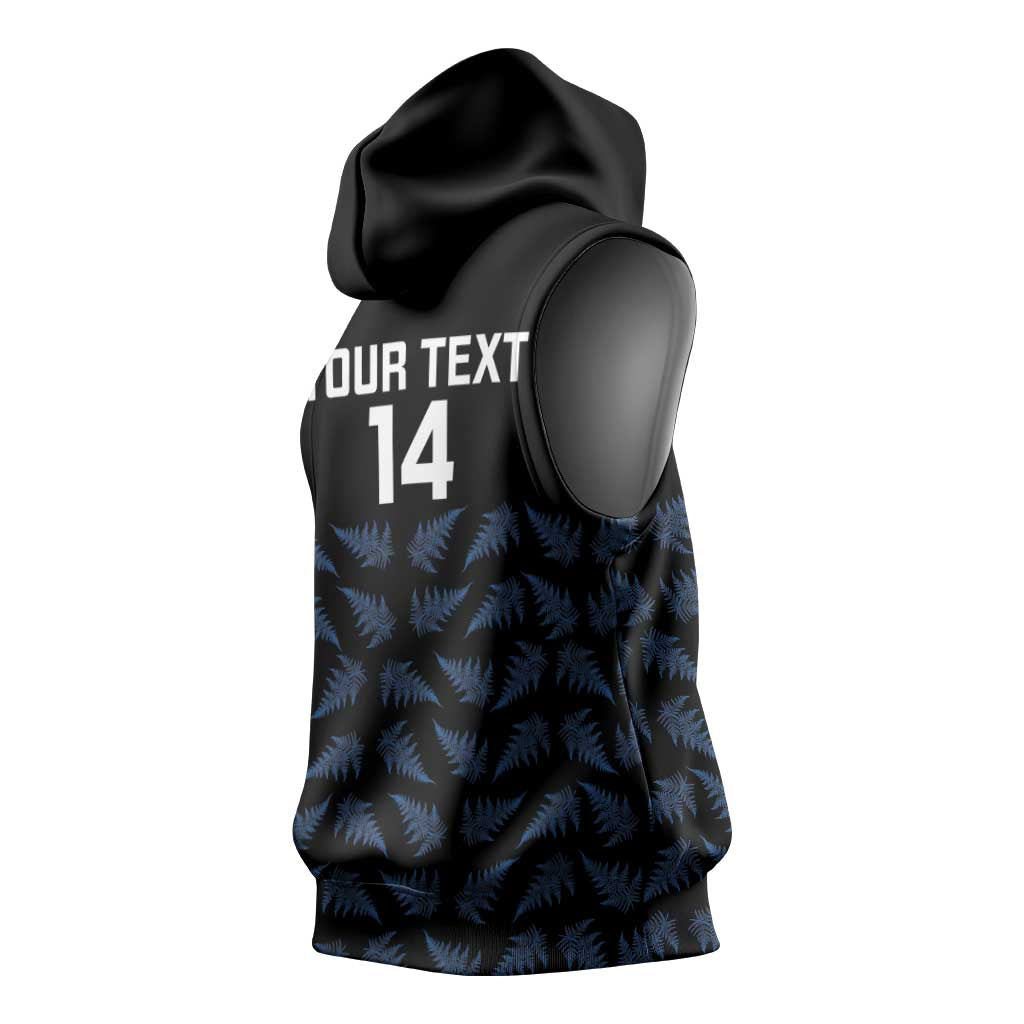 New Zealand Silver Fern Cricket Custom Sleeveless Hoodie Black Cap T20 Version - Aussie Hoodie