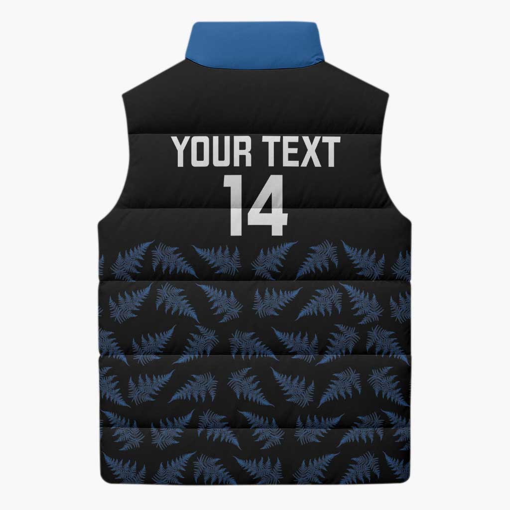 New Zealand Silver Fern Cricket Custom Sleeveless Puffer Jacket Black Cap T20 Version - Aussie Hoodie