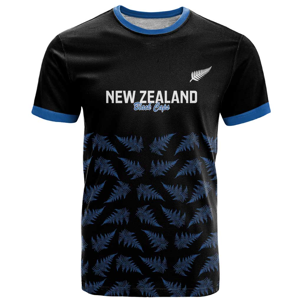 New Zealand Silver Fern Cricket Custom T Shirt Black Cap T20 Version - Aussie Hoodie