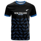 New Zealand Silver Fern Cricket Custom T Shirt Black Cap T20 Version - Aussie Hoodie